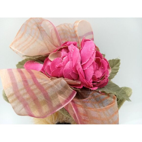 Josie K Bearsmark Teddy Bear Boyds Plush Flower Hat 9 Inch Vintage Animal Toy - Picture 3 of 15